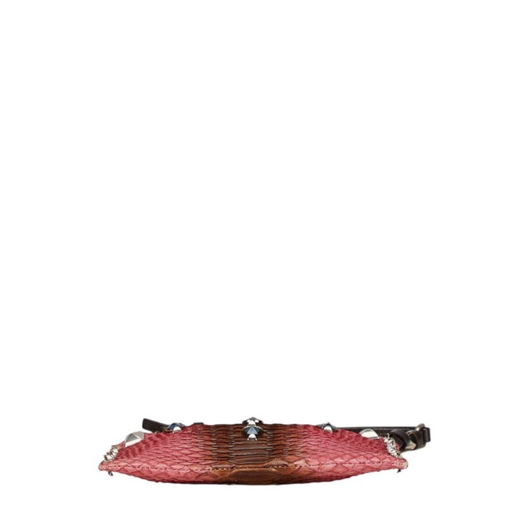 Prada Triangle Logo Python Leather Studs Handbag … - image 3